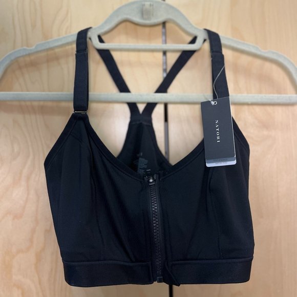 Natori Yogi Zip-Front Wireless High-Impact Sports Bra 736050 - Picture 2 of 4
